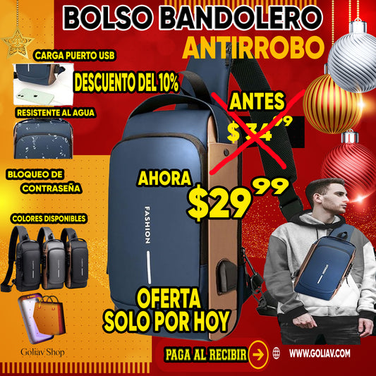Bolso Bandolero impermeable Antirobo Unisex